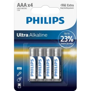 Батарейка Philips Ultra Alkaline AAA BLI 4 UA